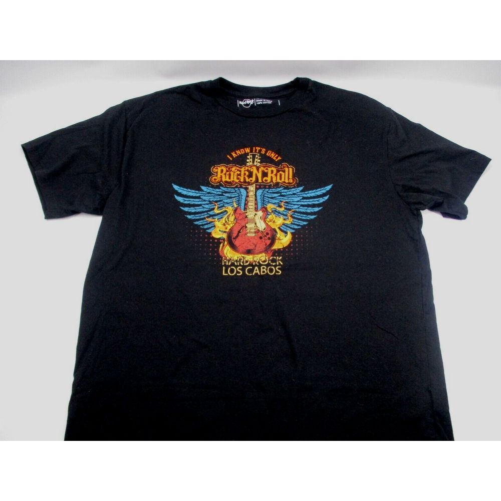 Hard Rock Cafe Los Cabos I Know It's Only Rock And Roll Black Graphic T-Shirt XL
